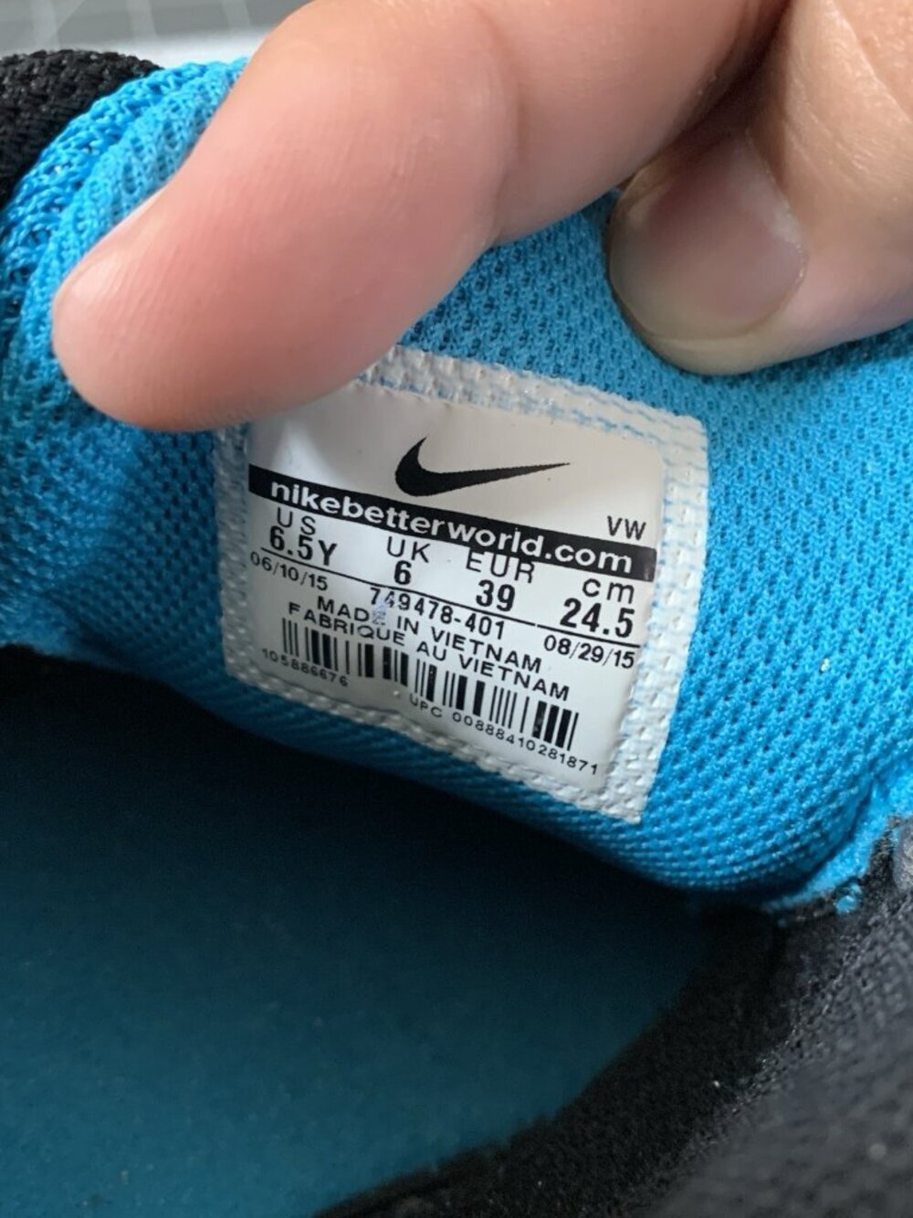 Nike SB Fokus Sneaker Youth Boys 6.5 Blue Black Skateboard Shoes 749478-401 - Picture 8 of 11